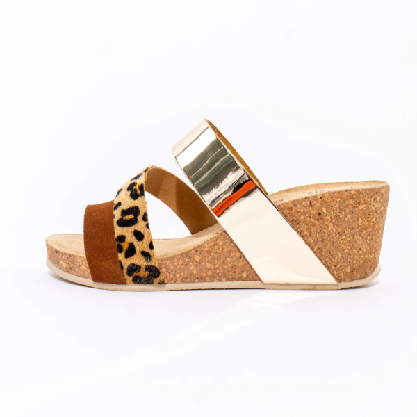 Tricolor ženske papuče - Braon-Leopard-Zlatne