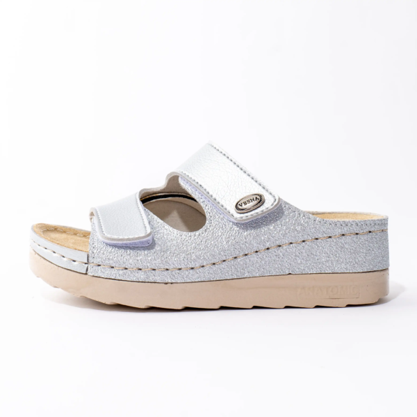 Hallux ženske anatomske papuče - Srebrne