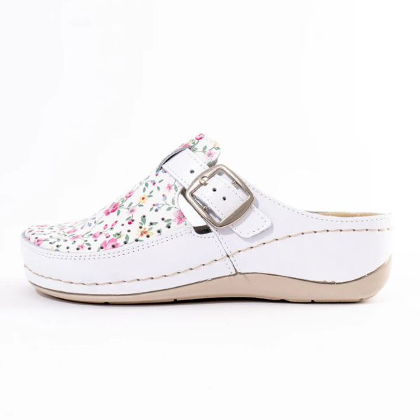 Melisa ženske klompe - Belo cvetne